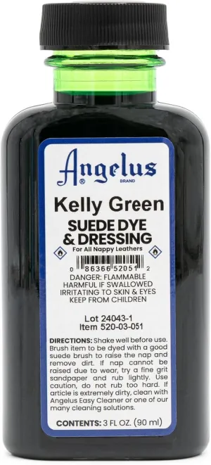 Angelus Suede Dye, 3 oz, Kelly Green