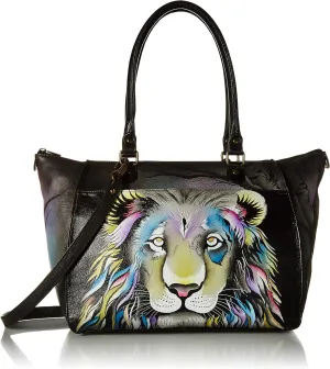 Anna by Anuschka Tote Bag | Genuine Leather | Large, Lion Pride