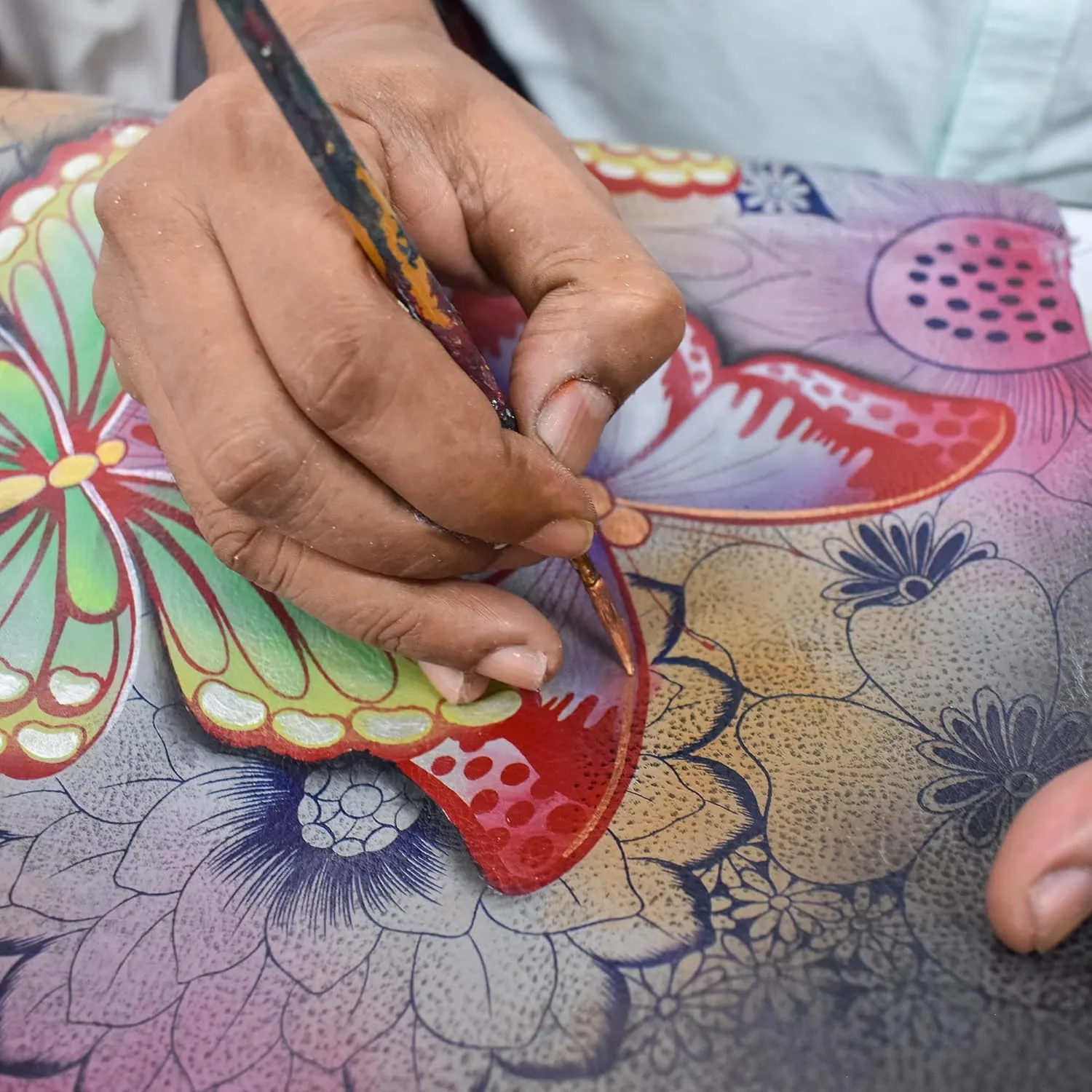 Anna by Anuschka Women's Hand Painted Genuine Leather Multi Pocket Wallet
