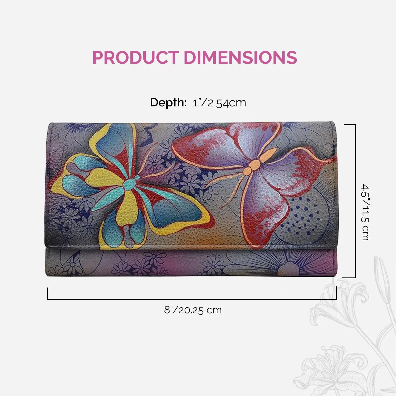 Anna by Anuschka Women's Hand Painted Genuine Leather Multi Pocket Wallet