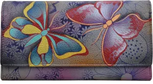 Anna by Anuschka Women's Hand Painted Genuine Leather Multi Pocket Wallet
