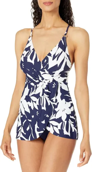 Anne Cole Womens Printed Nylon One-Piece Swimsuit