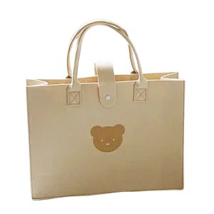 ANYMOM Mommy Bag Bear design Handbag Small Size Without Zipper Multifunctional Ins Style Mom Tote Bag