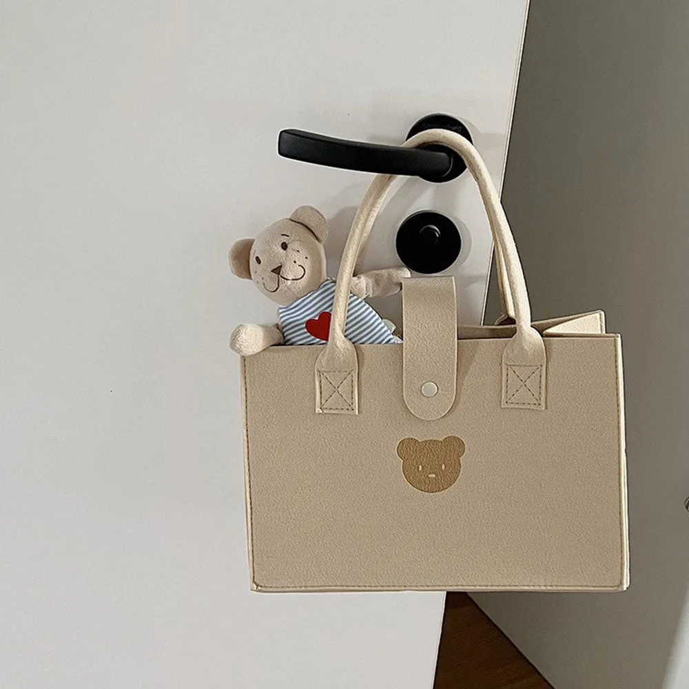 ANYMOM Mommy Bag Bear design Handbag Small Size Without Zipper Multifunctional Ins Style Mom Tote Bag