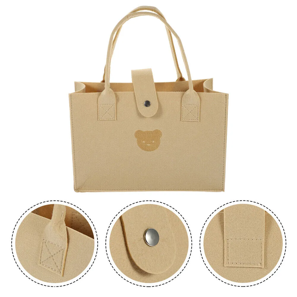 ANYMOM Mommy Bag Bear design Handbag Small Size Without Zipper Multifunctional Ins Style Mom Tote Bag