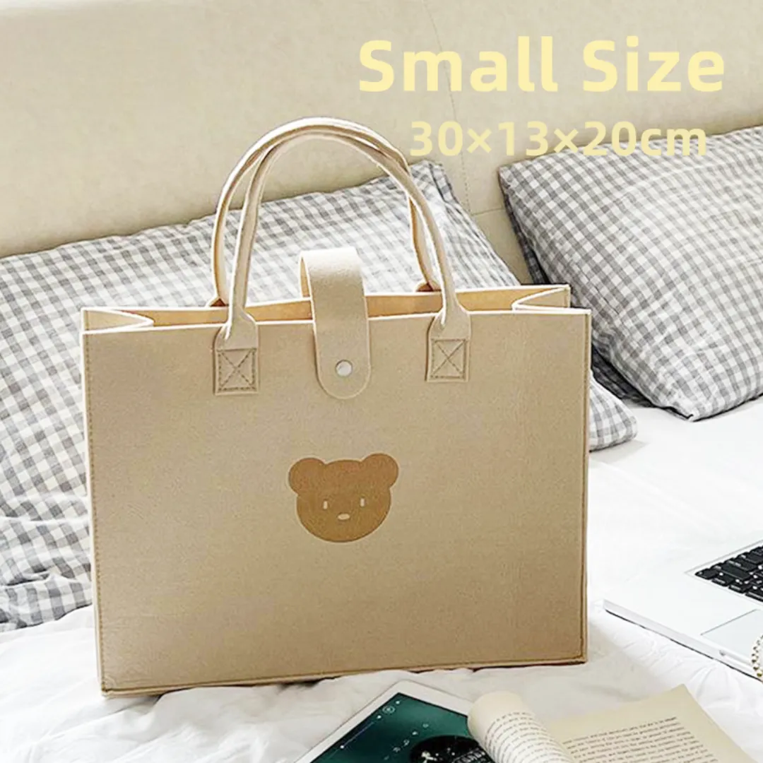 ANYMOM Mommy Bag Bear design Handbag Small Size Without Zipper Multifunctional Ins Style Mom Tote Bag