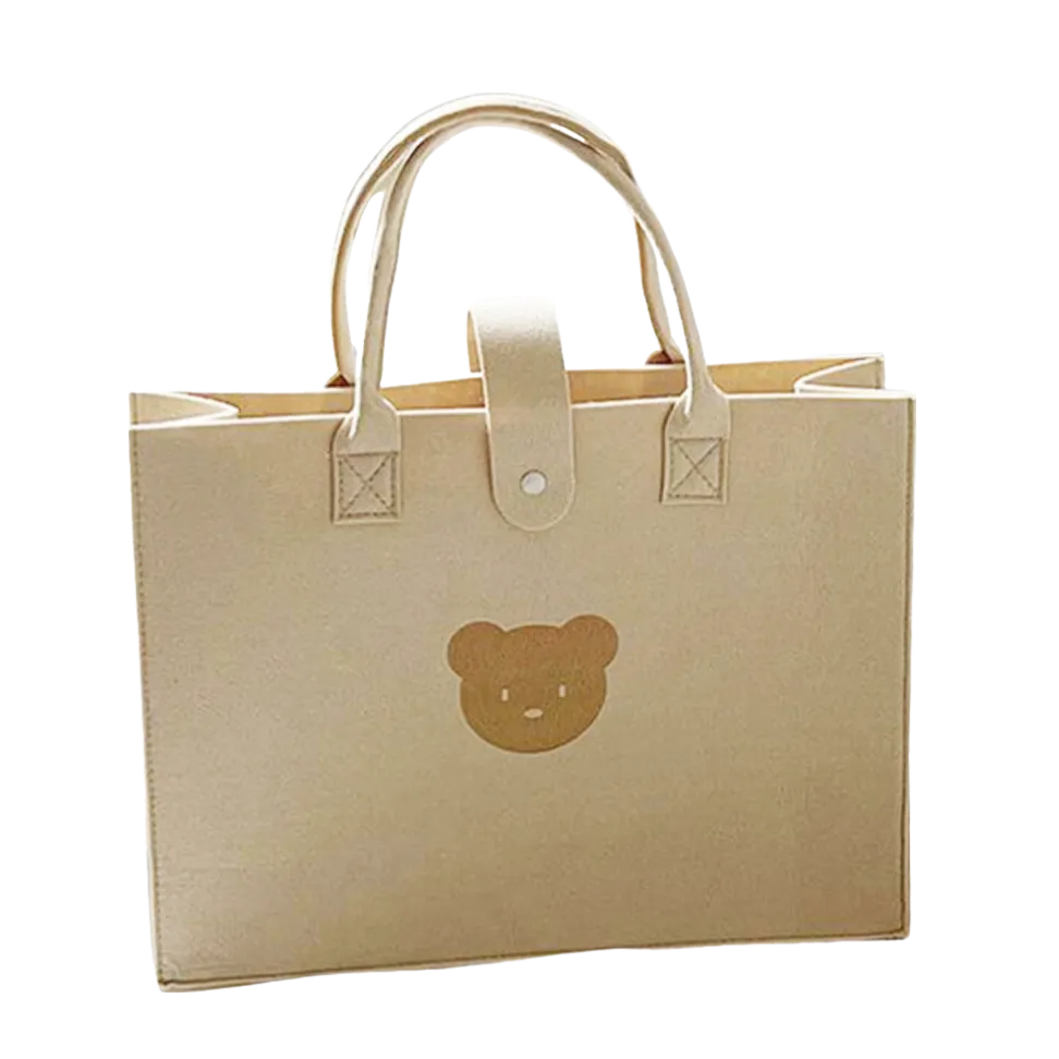 ANYMOM Mommy Bag Bear design Handbag Small Size Without Zipper Multifunctional Ins Style Mom Tote Bag
