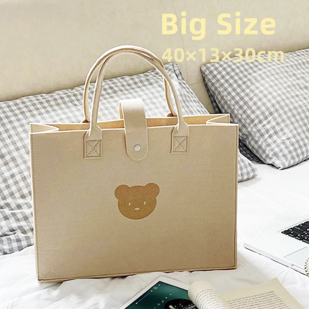 ANYMOM Mommy Diaper Bag Bear design Handbag Large Size Without Zipper Multifunctional Ins Style Mom Tote Bag