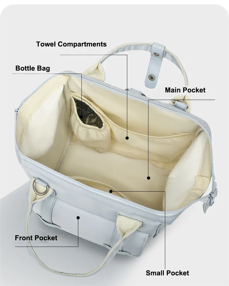 ANYMOM Mommy Diaper Bag Beige Color Backpack Waterproof Handbag Fashion Mommy Shoulder Bag
