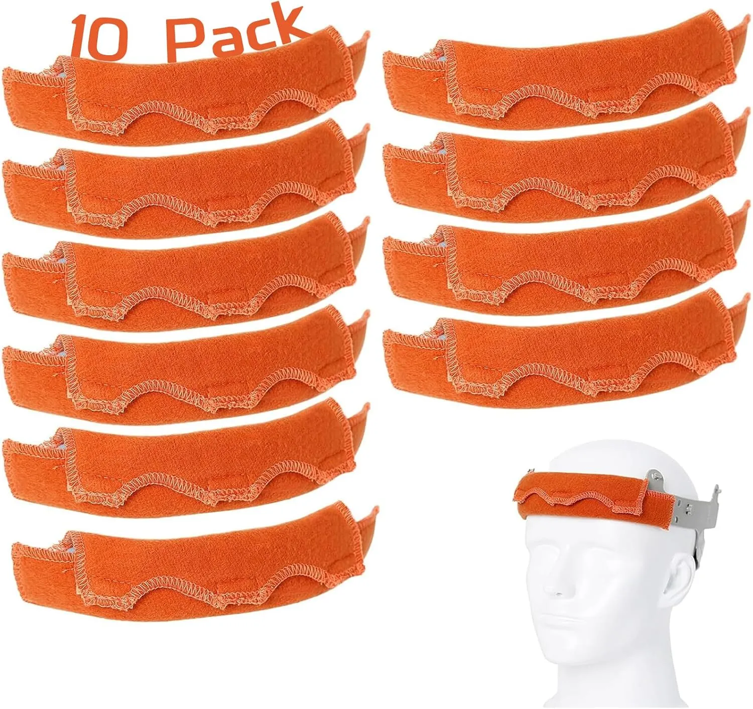 Aolamegs Safe Hard Hat Sweatband- Hard Hat Sweat Bands Washable, Hard Hat Liner Replacement, Flame Retardant Cotton Hard Hat Accessories Sweat for Welding Helmet, Construction Hats, Chainsaw Helmet