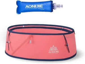 AONIJIE Lovtour Running Belt Waist Pack, Flip Waist Belt,with 250ml Soft Water Bottle Free and Lightweight for Marathon Climbing Jogging Cycling Workout Fitness Mobile Phone Holder