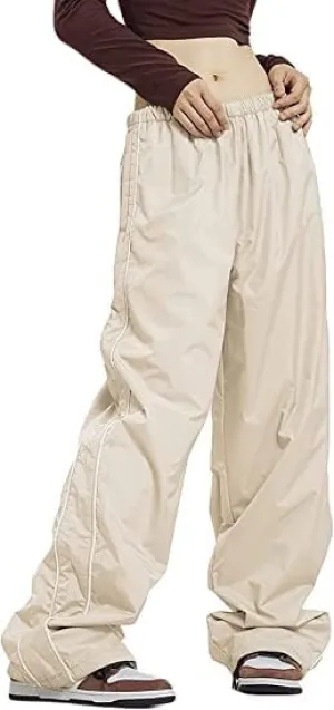 Aopwsrlyi Women/Teen Girls Baggy Sweatpants Low Rise Wide Leg Cargo Pants Y2K Harajuku Track Pants Streetwear