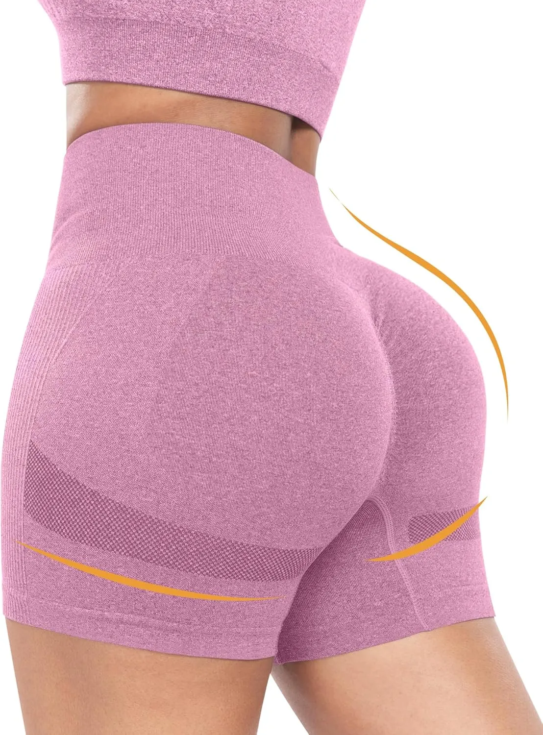 ATHVOTAR Workout Gym Biker Shorts Women: High Waisted Seamless Sports Running Butt Lifting Shorts Sets