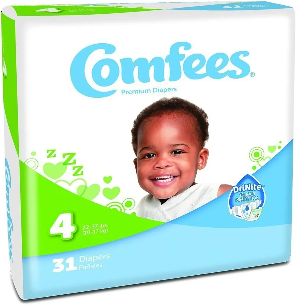 Attends Baby Diaper Comfees Tab Closure Size 4 Disposable (#CMF-4, Sold Per Case) by Comfees
