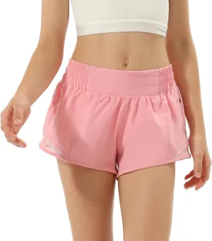 Aurefin Girls Athletic Shorts, Lightweight Running Shorts for Teen Girls Kids Sports Active Short with Zip Pocket and Elastic