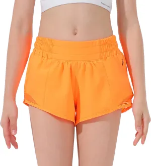 Aurefin Girls Athletic Shorts, Lightweight Running Shorts for Teen Girls Kids Sports Active Short with Zip Pocket and Elastic