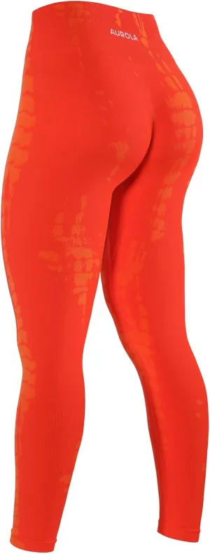 AUROLA Serpent Snake Seamless Scrunch Workout Leggings for Women,Girls Squat Proof Ribbed Thick Active Gym Pants