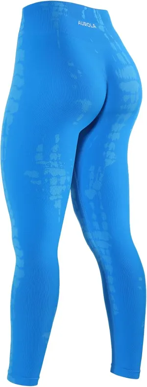 AUROLA Serpent Snake Seamless Scrunch Workout Leggings for Women,Girls Squat Proof Ribbed Thick Active Gym Pants