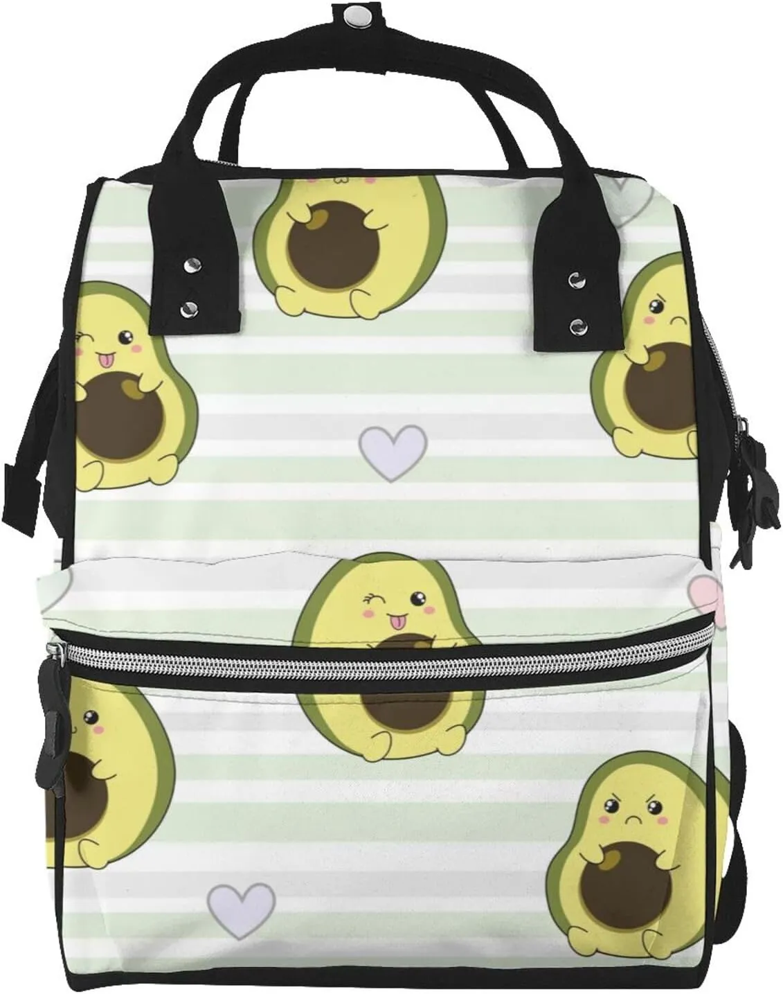 Avocado of a Hear Diaper Bag Backpack Large Capacity Multifunction with Insulated Pockets Waterproof Baby Diaper Bags Baby Travel Essentials for Moms,Dads,Newborns