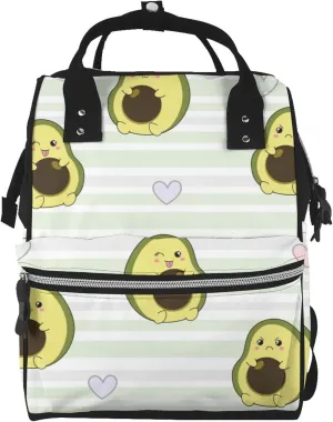 Avocado of a Hear Diaper Bag Backpack Large Capacity Multifunction with Insulated Pockets Waterproof Baby Diaper Bags Baby Travel Essentials for Moms,Dads,Newborns