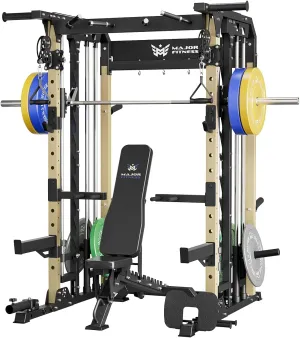 B52 Machine Home Gym with Power Rack, Cable Crossover, Dual Pulley System, Landmine, and Multi-Grip Pull-Up Bar – Heavy-Duty Fitness Equipment for Strength Training and Full-Body Workouts