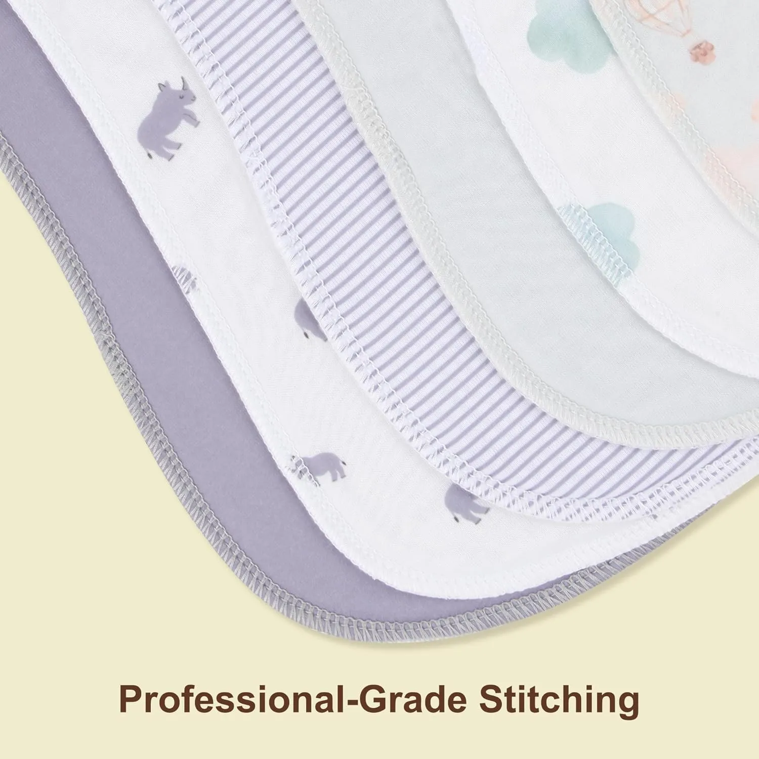 Baby Burp Cloths Large Size 3-Layers Thicken 100% Cotton Super Absorbent and Soft Baby Spit Up Burping Rags Baby Burp Cloth Set for Girls 12 Pack