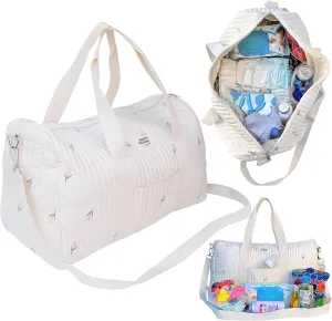 Baby Diaper Bag Tote 18 x 10.2-inch Large Organizer – Purse Diaper Bag for Women with Floral Design – Diaper Tote Bag with Multiple Pockets for Travel, Gym, Groceries, Laptop & Other Essentials