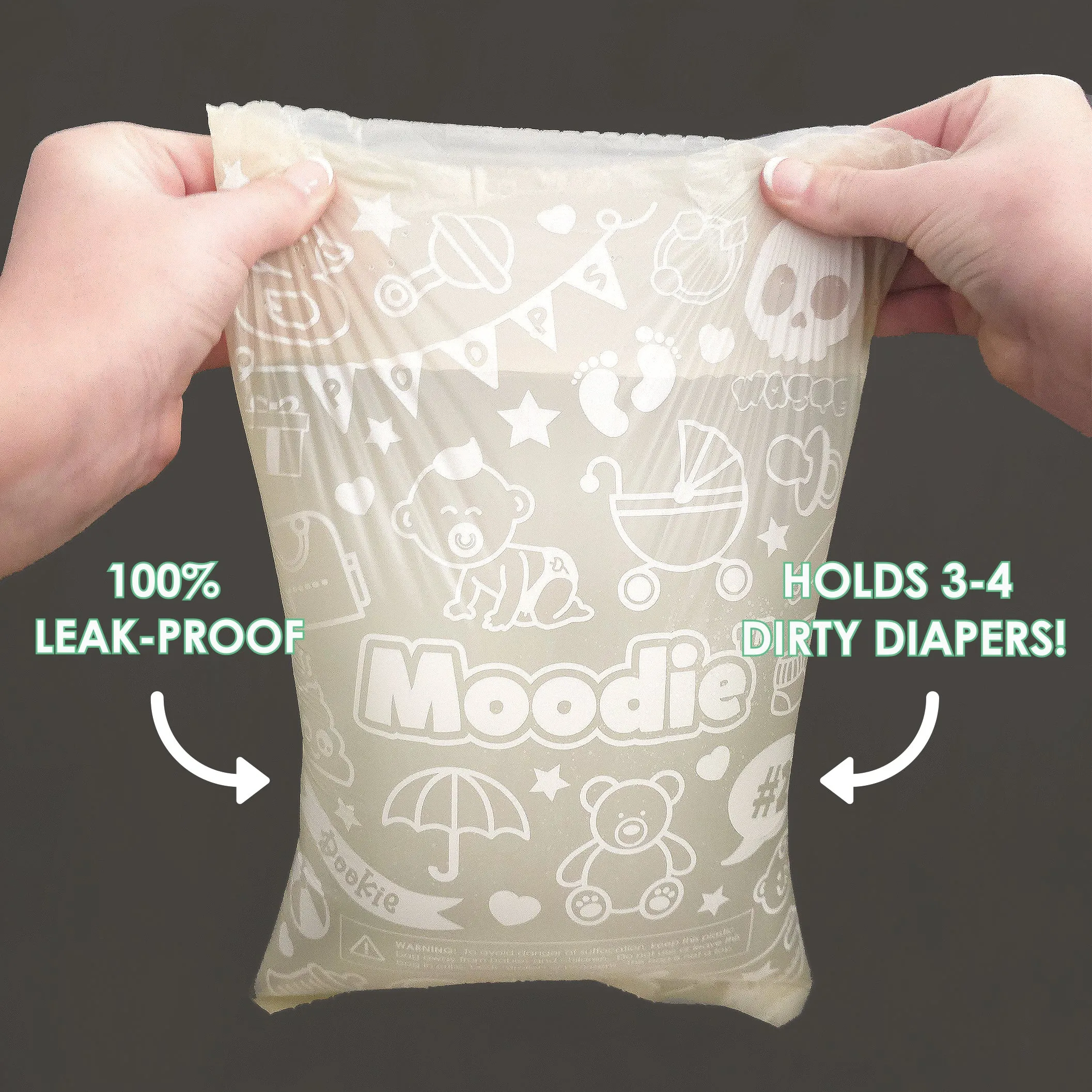 Baby Disposable Diaper Bags |VANILLA SCENTED - 6 Roll Refill Pack