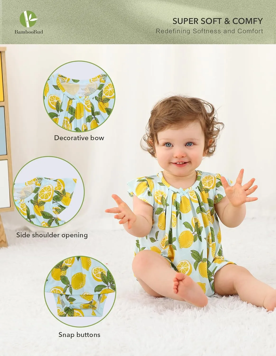Baby Girl Bodysuit Soft Jumpsuit Sleeveless Bodysuits Dress Viscose from Bamboo Romper for Infant 3-24 Months
