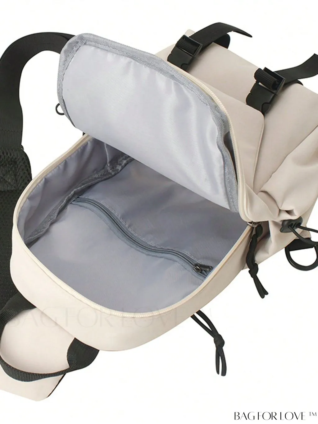 BagForLove - Beige Mini Sling Bag with Adjustable Strap and Letter Patch - Ideal for Sports