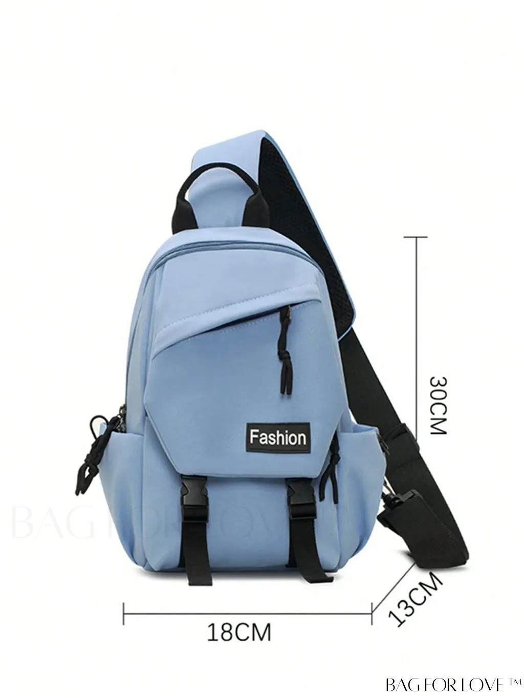 BagForLove - Beige Mini Sling Bag with Adjustable Strap and Letter Patch - Ideal for Sports