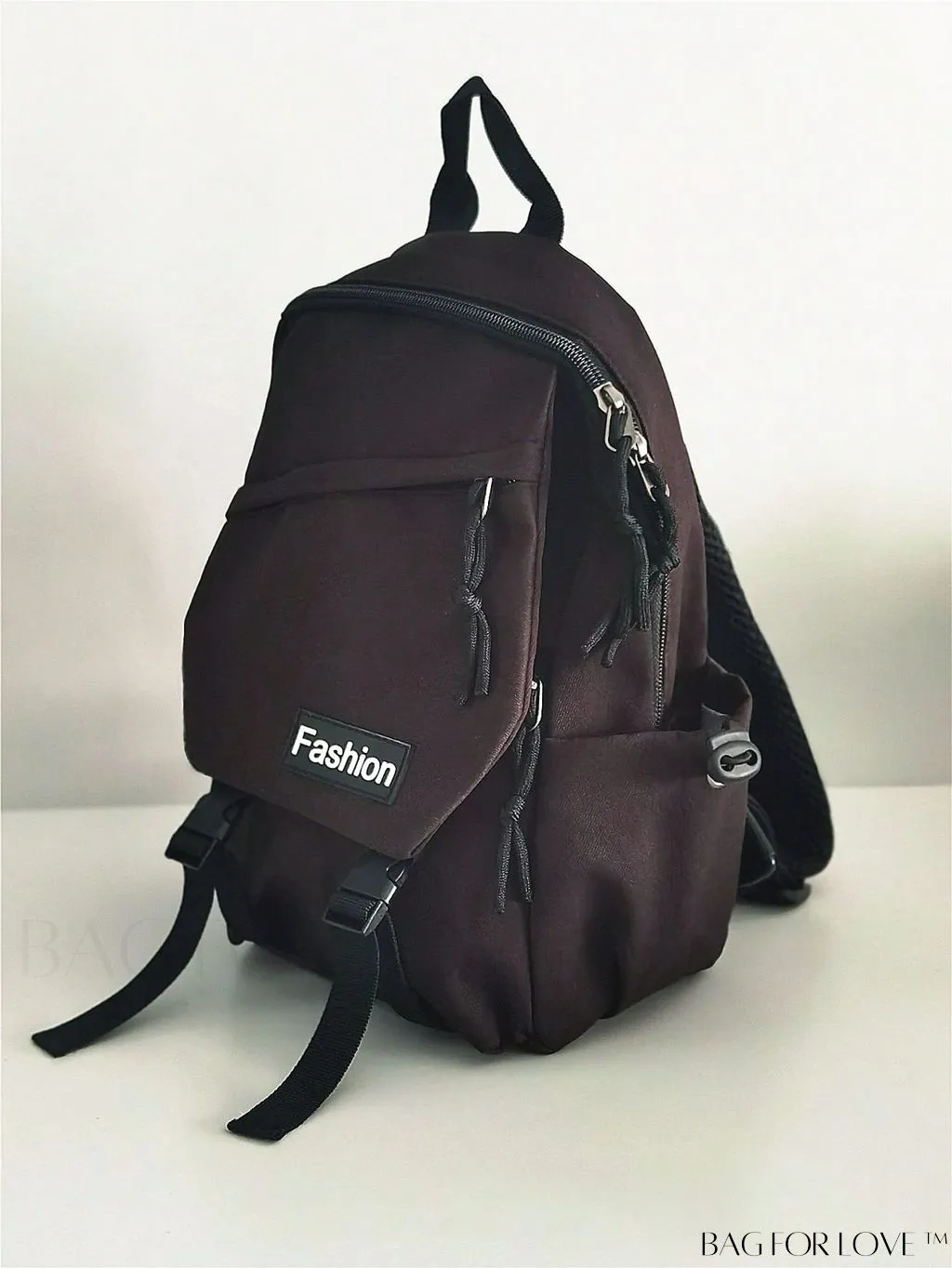 BagForLove - Beige Mini Sling Bag with Adjustable Strap and Letter Patch - Ideal for Sports