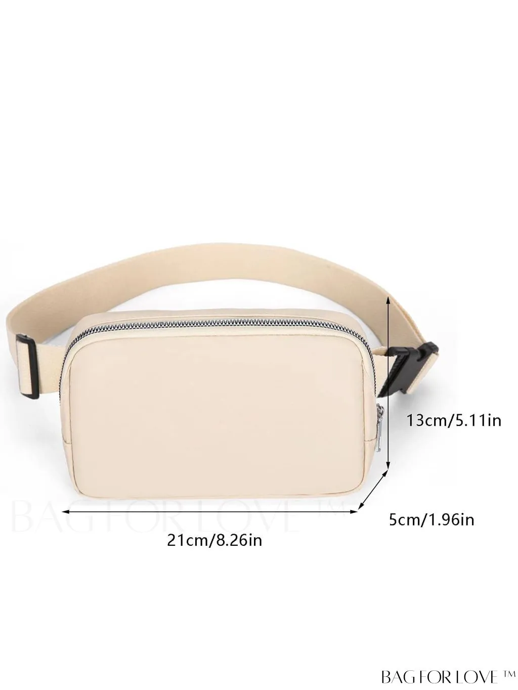 BagForLove - Compact Fanny Pack: Zipper Closure and Minimalist Release Buckle