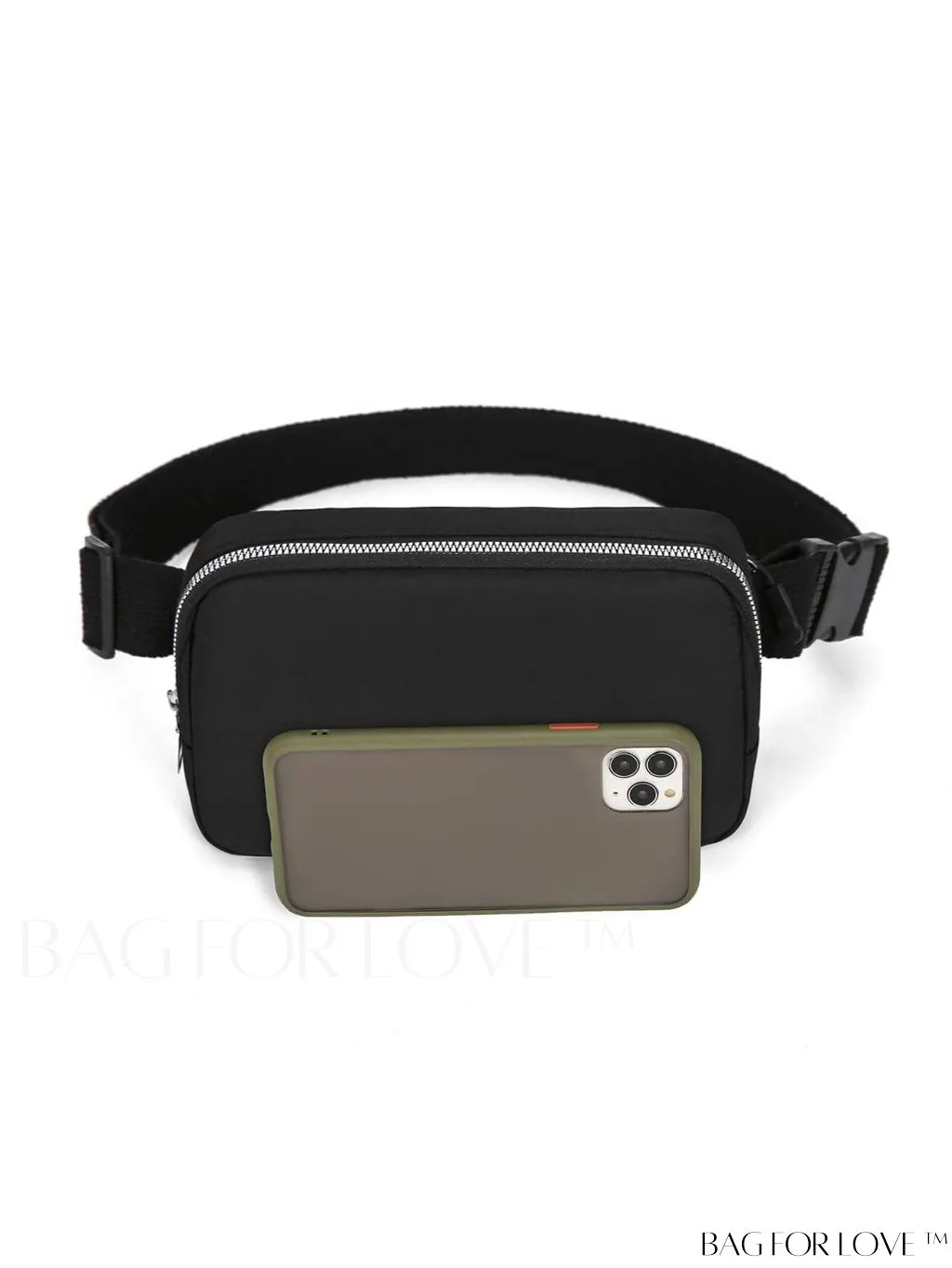 BagForLove - Compact Fanny Pack: Zipper Closure and Minimalist Release Buckle