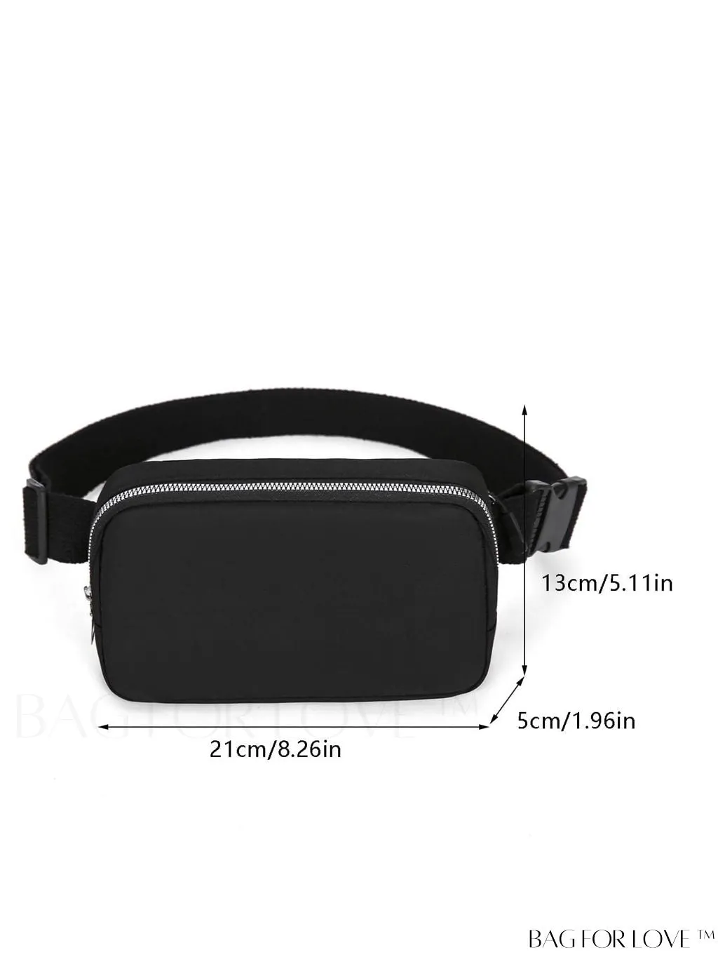 BagForLove - Compact Fanny Pack: Zipper Closure and Minimalist Release Buckle