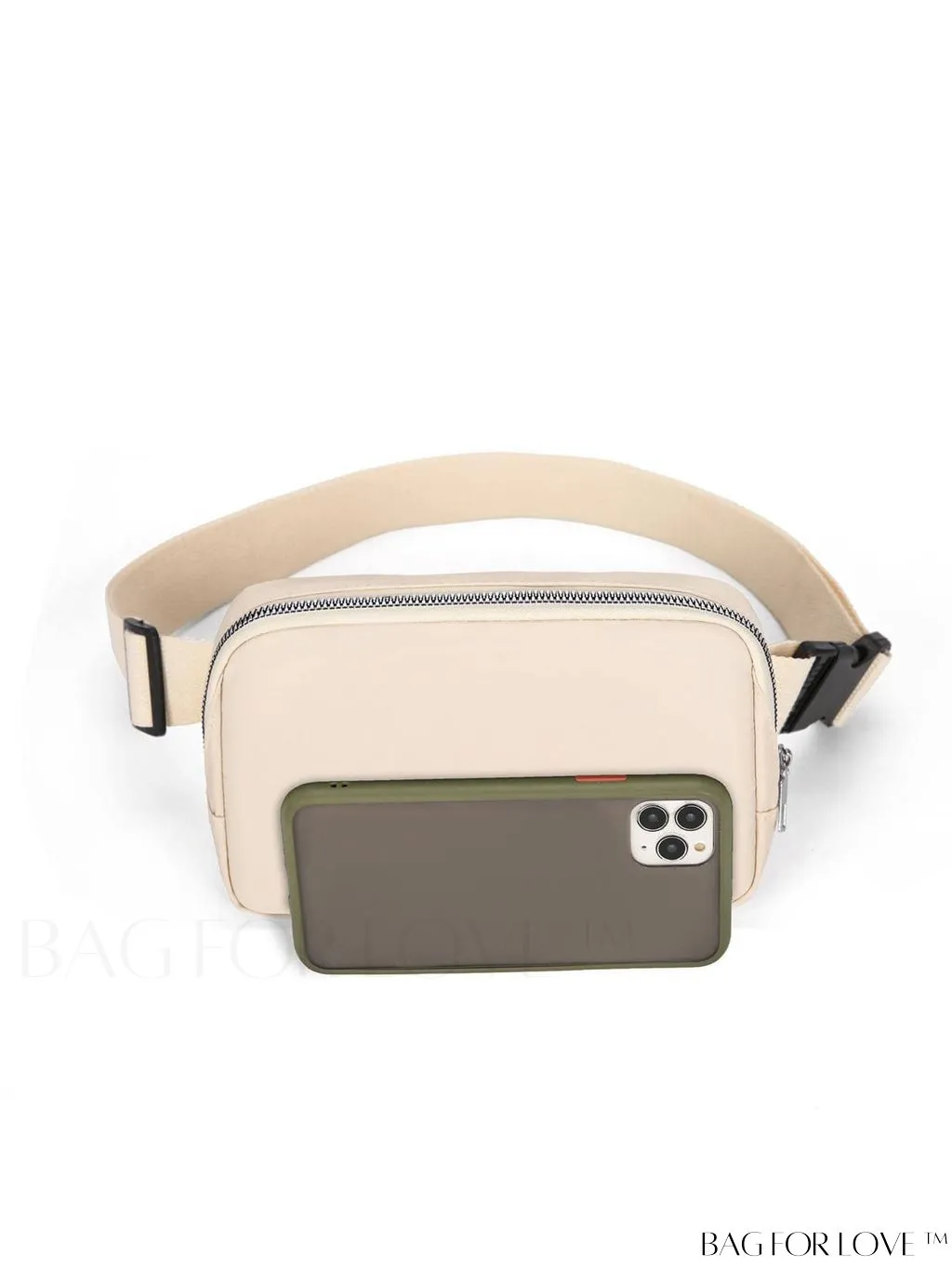 BagForLove - Compact Fanny Pack: Zipper Closure and Minimalist Release Buckle
