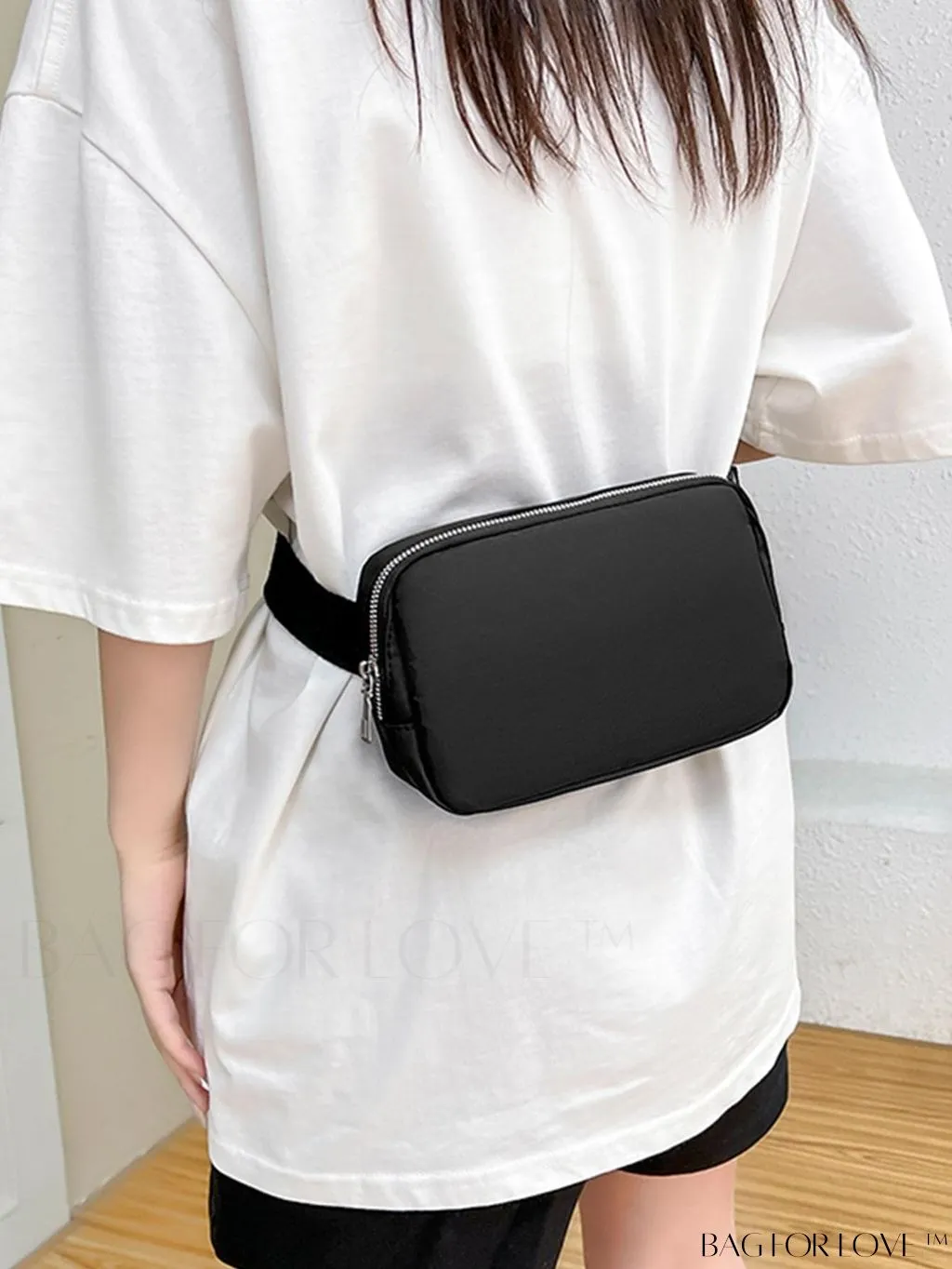 BagForLove - Compact Pink Casual Fanny Pack with Zipper and Adjustable Strap