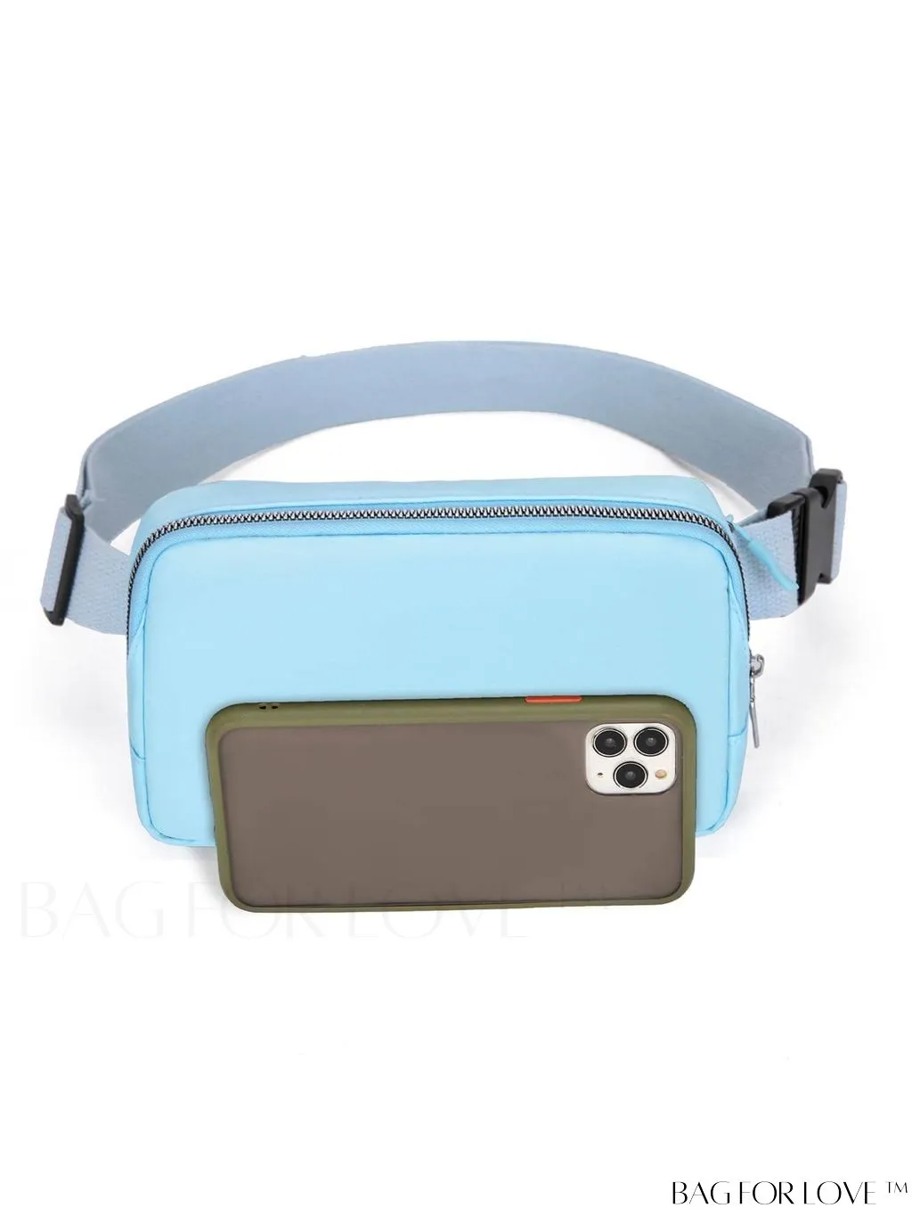 BagForLove - Compact Pink Casual Fanny Pack with Zipper and Adjustable Strap