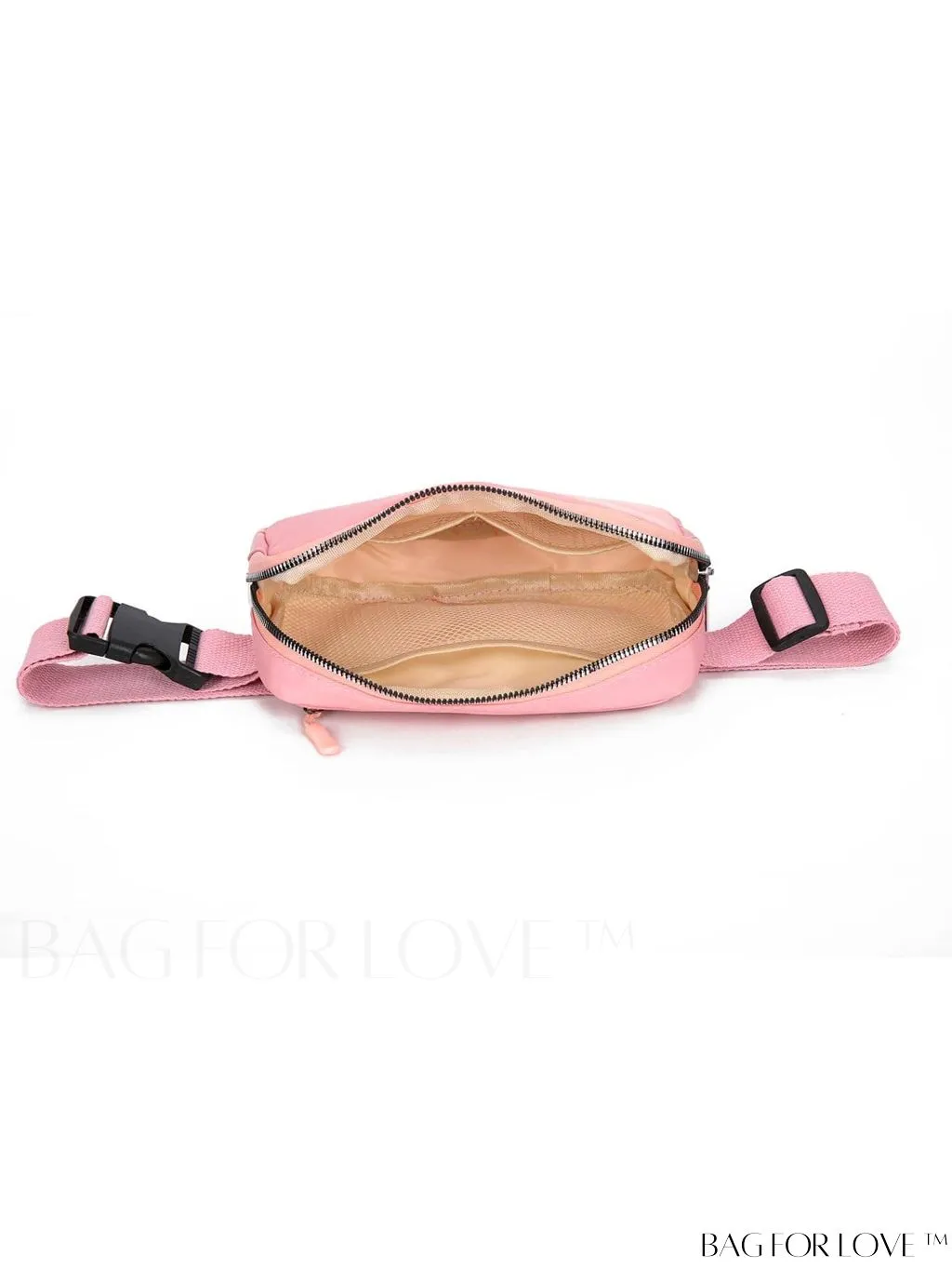 BagForLove - Compact Pink Casual Fanny Pack with Zipper and Adjustable Strap