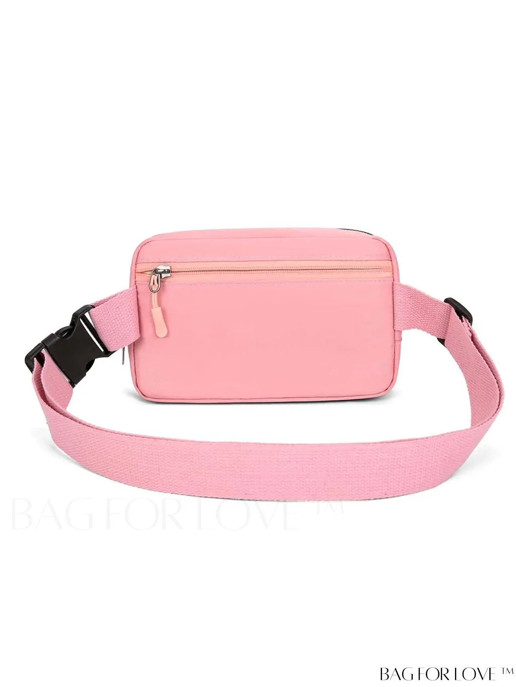 BagForLove - Compact Pink Casual Fanny Pack with Zipper and Adjustable Strap