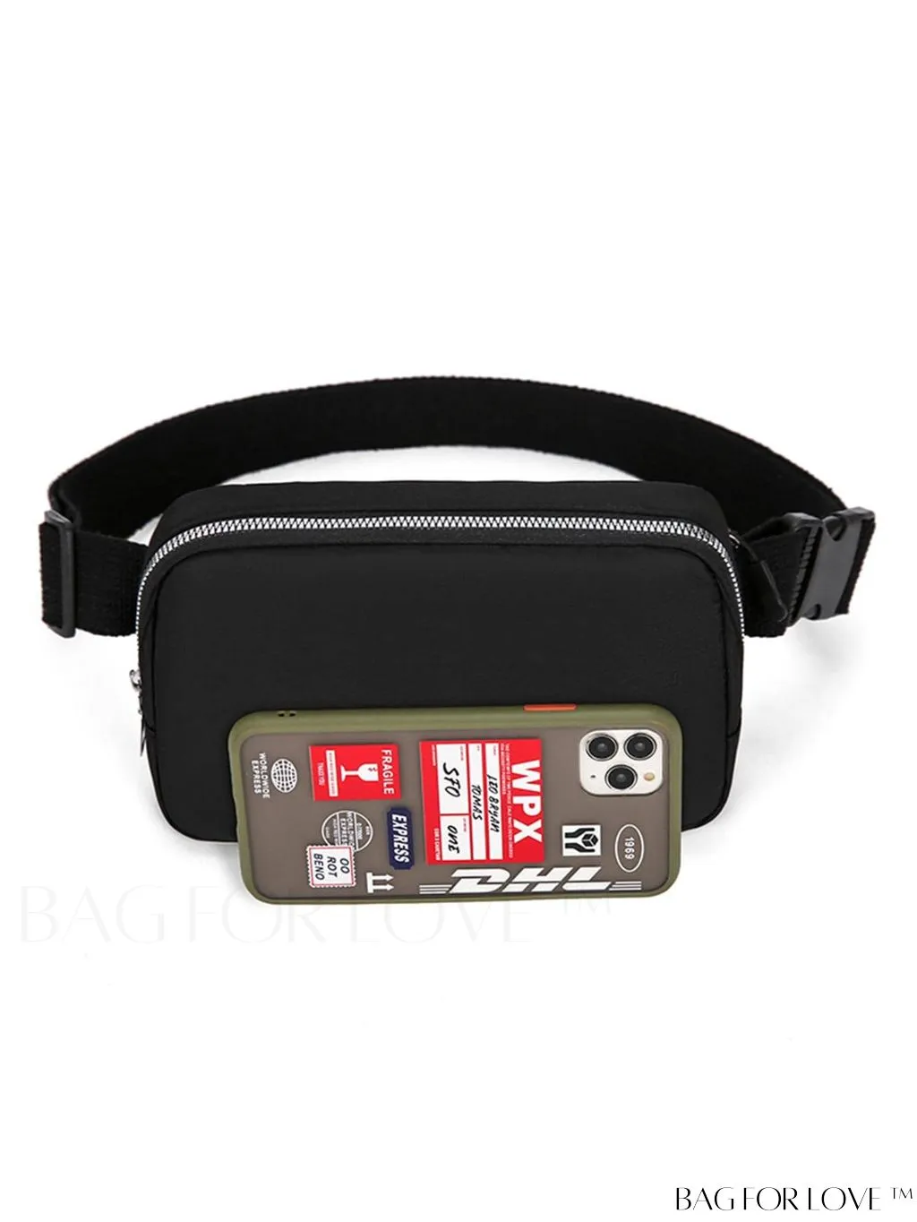 BagForLove - Compact Pink Casual Fanny Pack with Zipper and Adjustable Strap
