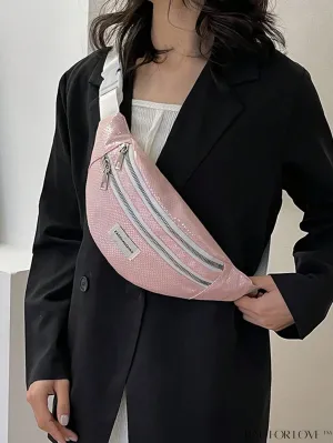 BagForLove - Embossed Geometric Letter Patch Fanny Pack - Stylish and Functional