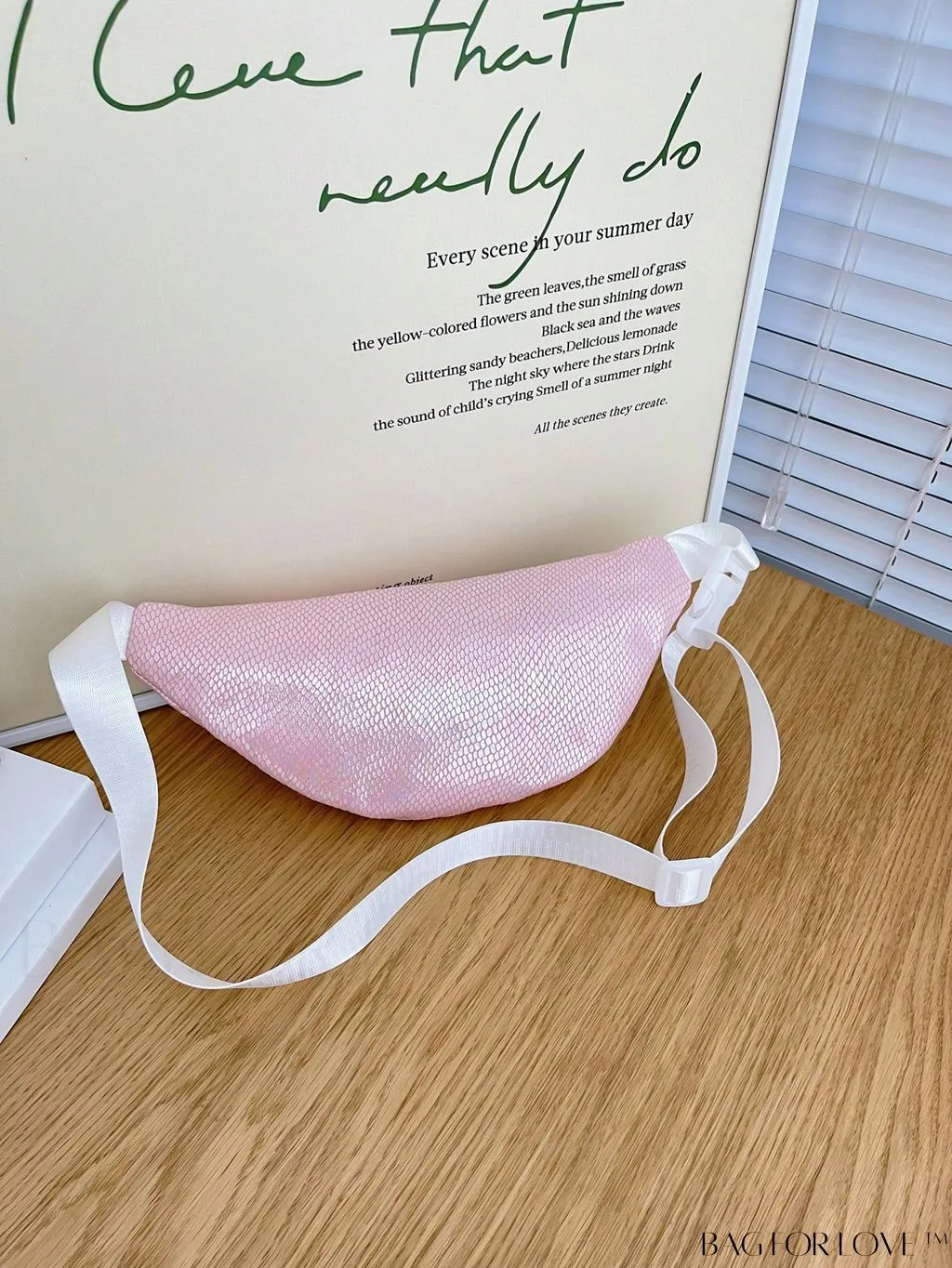 BagForLove - Embossed Geometric Letter Patch Fanny Pack - Stylish and Functional
