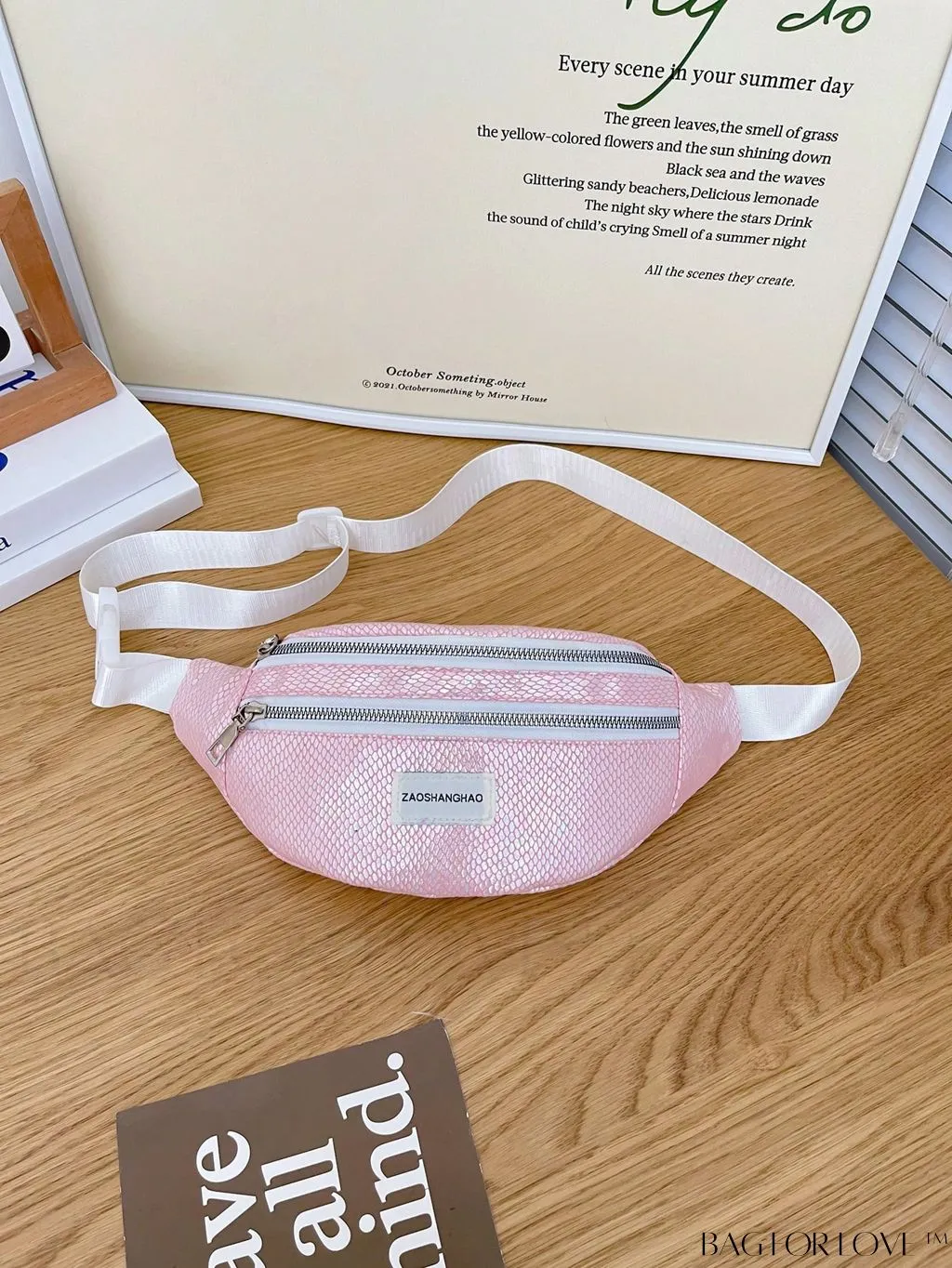 BagForLove - Embossed Geometric Letter Patch Fanny Pack - Stylish and Functional