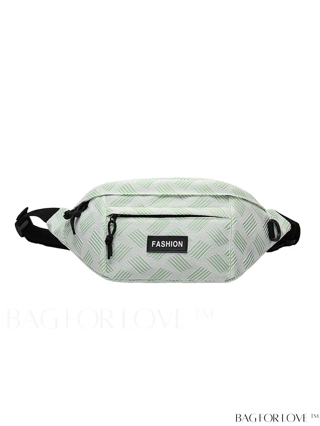 BagForLove - High-capacity Geometric Letter Patch Fanny Pack with Stylish Decor