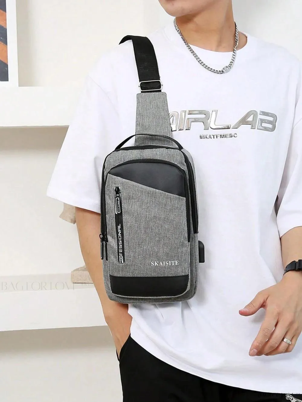 BagForLove - Multi-Functional Nylon Chest Bag with Charging Outlets