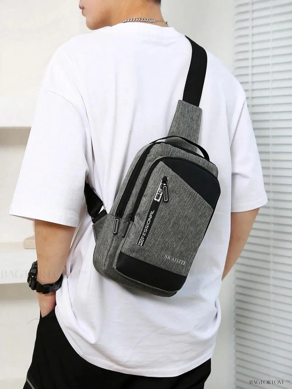 BagForLove - Multi-Functional Nylon Chest Bag with Charging Outlets