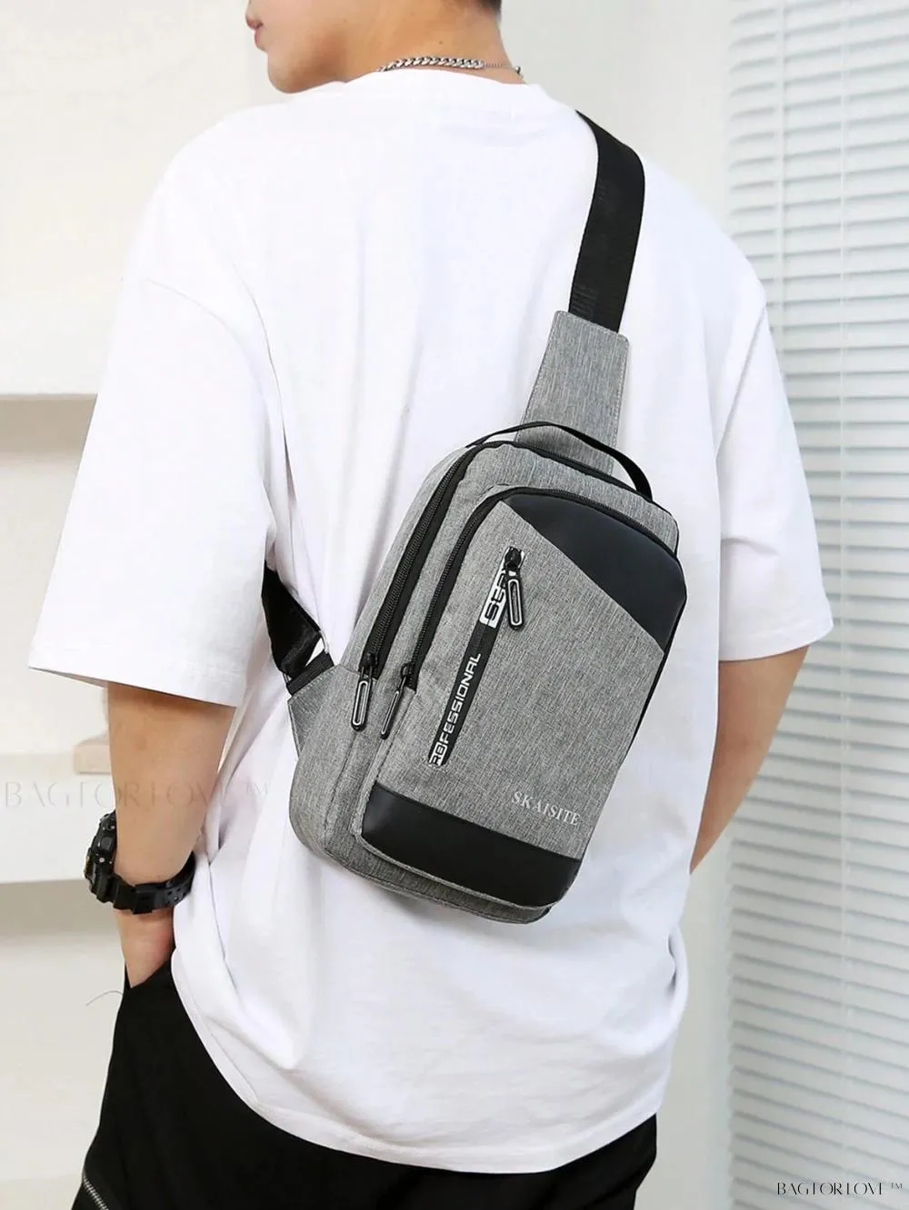 BagForLove - Multi-Functional Nylon Chest Bag with Charging Outlets