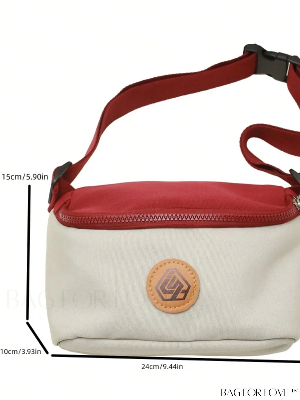 BagForLove - Zip Front Two Tone Fanny Pack with Patch Detail