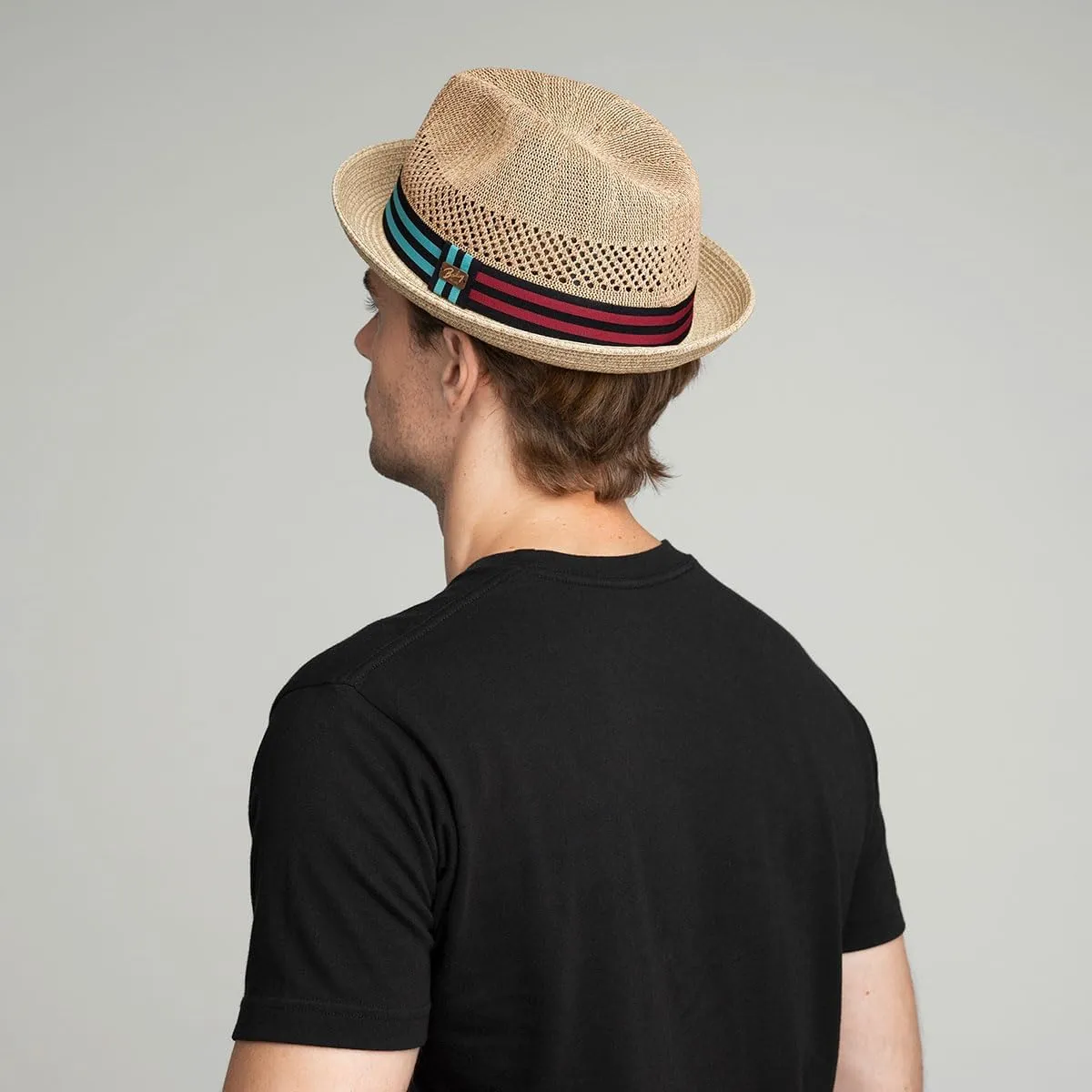 Bailey of Hollywood Men's Berle Fedora Trilby Hat with Striped Band